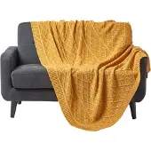 Homescapes STRICKDECKE 150/200 cm, Baumwolle mit Rautenmuster