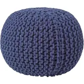 Homescapes STRICK-POUF dunkelblau, 40/40/35 cm
