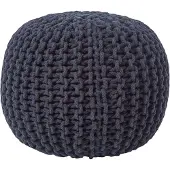 Homescapes STRICK-POUF schwarz, 40/40/35 cm
