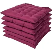 Homescapes STUHLKISSEN 6er-Set weinrot 40/40/6,5 cm