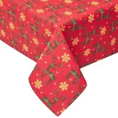 Homescapes WEIHNACHTSTISCHDECKE Rentier rot 178/305 cm, 100% Baumwolle