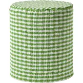 Homescapes SITZPOUF Vichy-Karo grün, Hocker rund 40/40/42 cm