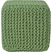 Homescapes STRICK-POUF tannengrün, Sitzwürfel 35/35/35 cm