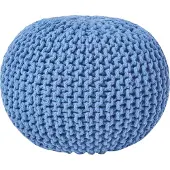 Homescapes STRICK-POUF blau, 40/40/35 cm