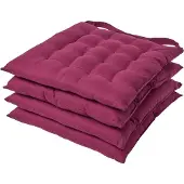 Homescapes STUHLKISSEN 4er-Set weinrot 40/40/6,5 cm
