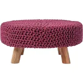 Homescapes STRICK-HOCKER weinrot, rund 62/62/30 cm