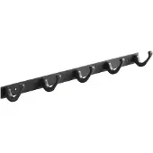 Sotech Blackline FORTE Hakenleiste 450 mm mit 5 Haken Schwarz Pulverbeschichtet