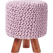 Homescapes STRICK-HOCKER rosa, Dreibein 32/32/42 cm