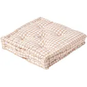 Homescapes SITZKISSEN beige kariert 40/40/8 cm – Bodenkissen Vichy-Karo