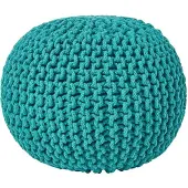 Homescapes STRICK-POUF petrol-grün, 40/40/35 cm