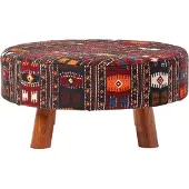 Homescapes SITZHOCKER rund mit Kelim-Muster, 62/62/30 cm