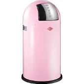 Wesco Abfallsammler 175831-26 PUSHBOY in PINK mit 50 Liter Volumen und Klappdeckel / Abfalleimer / Mülleimer