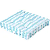 Homescapes SITZKISSEN blau-weiß gestreift 40/40/8 cm