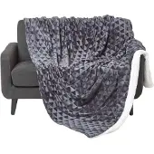 Homescapes KUSCHELDECKE Sherpa 200/230 cm, Samtdecke mit Dreieckmuster