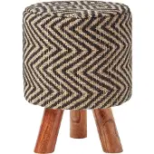 Homescapes DREIBEIN-HOCKER Jute gemustert, 32/32/42 cm