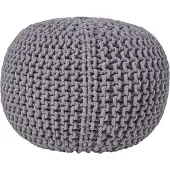 Homescapes STRICK-POUF grau, 40/40/35 cm