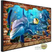 Papermoon Infrarotheizung »EcoHeat - Unterwasserwelt mit Mauer«, Matt-Effekt - bunt