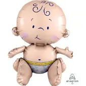 Amscan folienballon Baby 33 x 38 cm beige