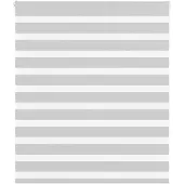 vidaXL Doppelrollo Hellgrau 135x150 cm Stoffbreite 130,9 cm Polyester
