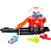 Mattel City Spielset Süßigkeitenladen in der Stadt mit Die-Cast-Spielzeugauto im Maßstab 1:64, Track-Schnellstecksystem, Fahrzeug- & Schienen-Set, 3 Jahr(e), Kunststoff, Mehrfarbig