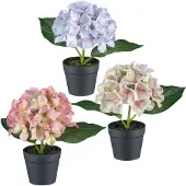 Creativ Green Kunstblume "Mini-Hortensie in Pastellfarben" mit Glitzerschimmer