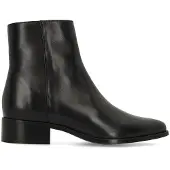 Manfield Schwarze Lederstiefeletten | Größe 40