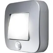 Osram NIGHTLUX Hall Nachtlicht, Silber, IP54, Bewegungssensor, batteriebetrieben, kaltweißes Licht, 4000 K, ideal für Flure und Eingangsbereiche