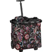 Reisenthel carrycruiser, Einkaufstrolley, Einkaufskorb mit Rollen, Frame Paisley Black, 40 L, OE7063