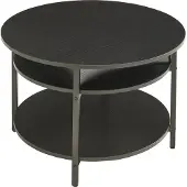 En.casa Couchtisch 'Kandas' mit Hebeplatte rund 70 x 49 cm Stahlgestell Schwarz