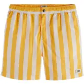 Scotch & Soda Herren Badehosen Striped Mid-length Swimshort - Geel - Größe XXL