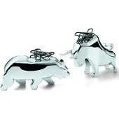 Philippi Bull & Bear silberner Büroklammerhalter