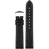 Hirsch 01302050-2-22 Armband für Uhren Boston L 22 mm Leder Schwarz