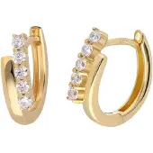 GLIZZ GL8566 Damen-Ohrringe Gold 333 / 8K Zirkonia Klapp-Creolen