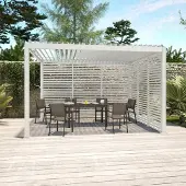 Sweeek - Lamellenwand 100cm für Pergola Triomphe 3x3m V2 3x4m 3x6m - Weiß