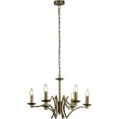 Searchlight 6-Licht-Kronleuchter Ascot Messingmatte