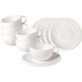 Villeroy & Boch NewMoon Kaffeetassen mit Untertassen