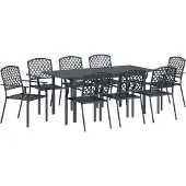 vidaXL Garten Essgruppe 9 stk. Anthrazit Pulverbeschichteter Stahl
