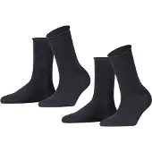 Falke Socken Happy Damen Dark Grey (2er-Pack)-Schuhgröße 39 - 42