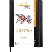 Rhodia Touch Mixed Media Book, Skizzenbuch A4 mit 20 Blatt Paint'ON-Papier extraweiß 250g - Schwarz 116175C
