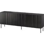 Halmar Cama Kommode ISLA 200x40x75 mattschwarz, Schwarz, Partikelbord, Einfarbig, Modern, Rechteckig, Partikelbord