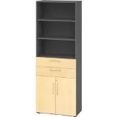 Hammerbacher Kombischrank 6 OH 968K2 Graphit/Ahorn