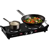 Kitchenbrothers Elektrokochfeld - 2 Brenner - 2500W - Schwarz