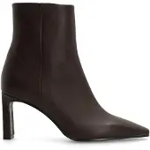 Manfield Braune Lederstiefeletten mit Absatz | Größe 41