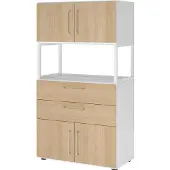 Hammerbacher Kombischrank, 4OH, weiss/eiche