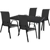 Mojawo Gartengarnitur Sitzgarnitur 5-teilig 180x90cm Aluminium / Non-Wood