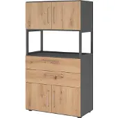 Hammerbacher Kombischrank, 4OH, graphit/asteiche