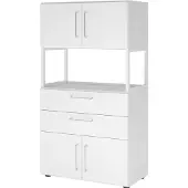 Hammerbacher Kombischrank, 4OH, weiss/weiss