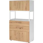 Hammerbacher Kombischrank, 4OH, weiss/asteiche