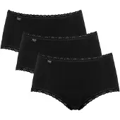 Sloggi Midislip "24/7 Cotton Lace" 3er Pack, mit zarter Spitze, Baumwollmischung. blickdicht, hüftiger Schnitt