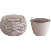 Prosperplast Pflanzkübel "Splofy Bowl" in schicker Strickoptik" ØxH: 29x19 cm, inkl. Einsatz mit Henkeln